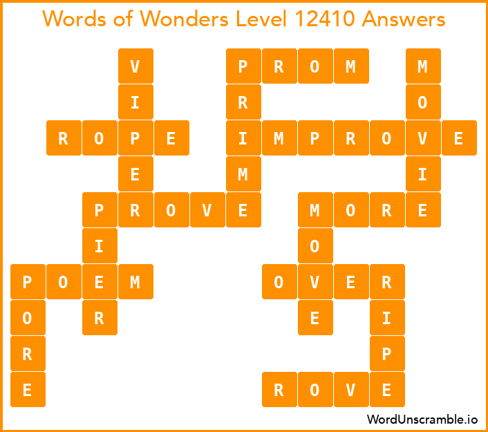 Words of Wonders Level 12410 Answers