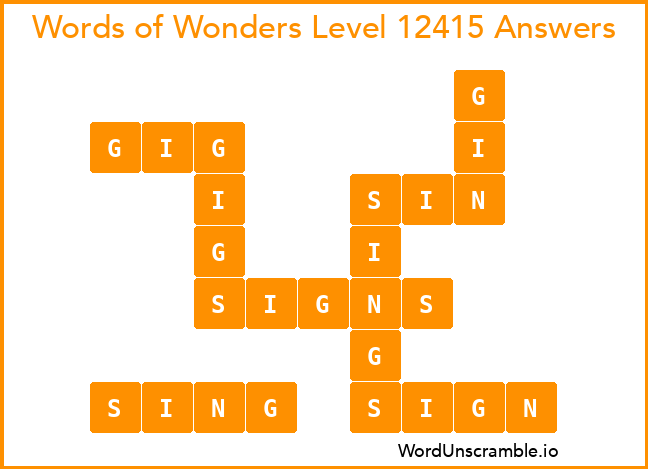 Words of Wonders Level 12415 Answers