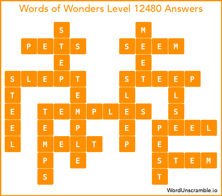 Words of Wonders Level 12480 Answers