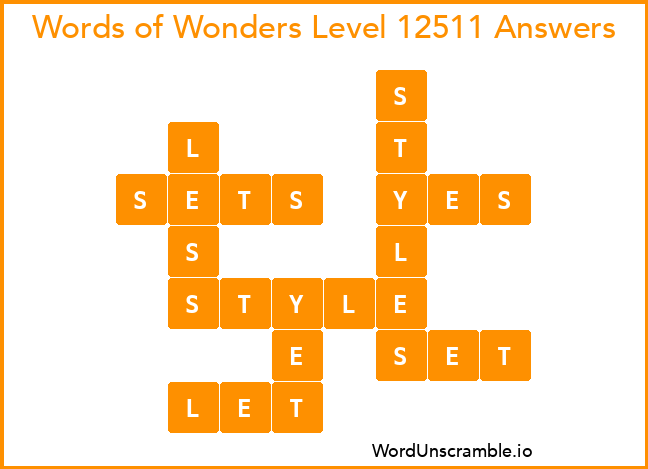 Words of Wonders Level 12511 Answers