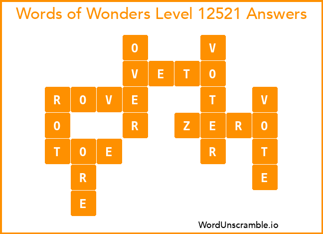 Words of Wonders Level 12521 Answers