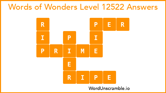 Words of Wonders Level 12522 Answers