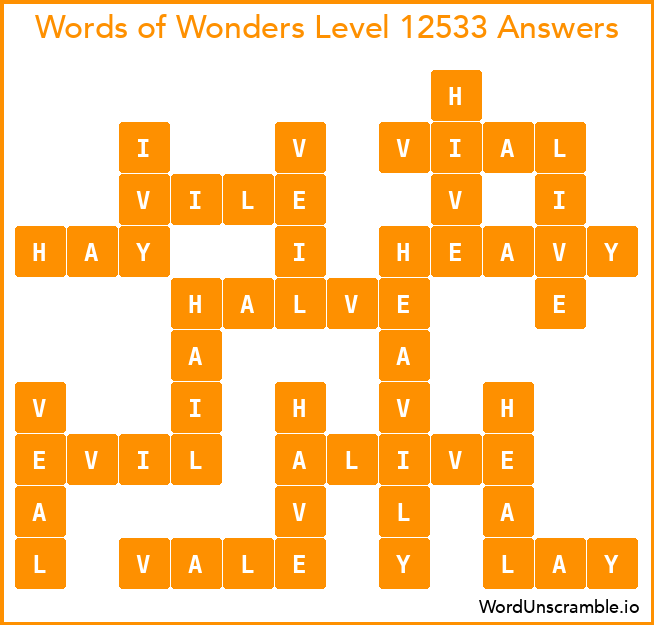 Words of Wonders Level 12533 Answers