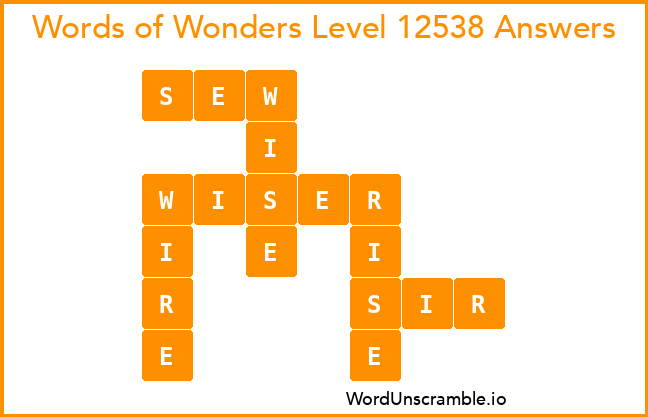 Words of Wonders Level 12538 Answers