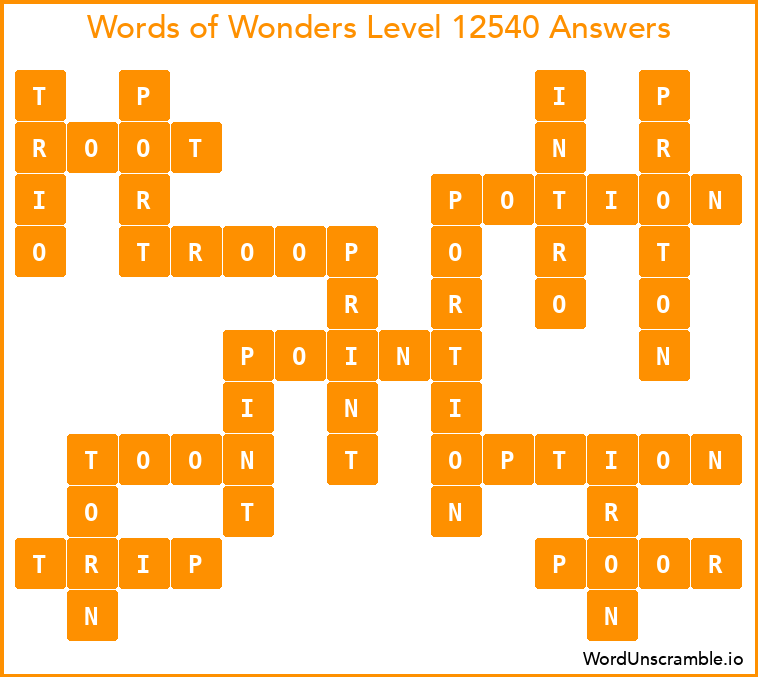 Words of Wonders Level 12540 Answers