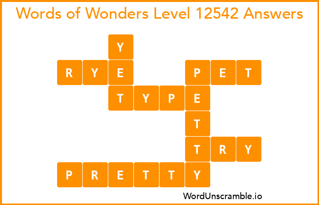 Words of Wonders Level 12542 Answers