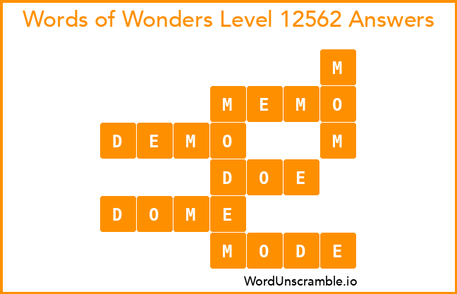 Words of Wonders Level 12562 Answers