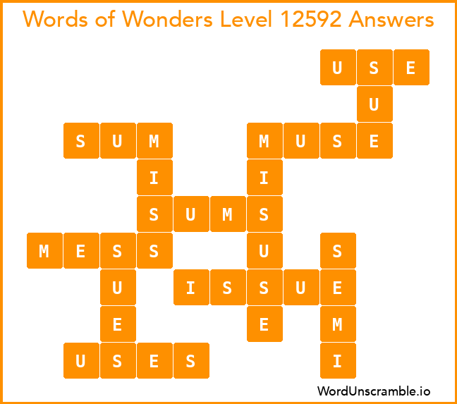 Words of Wonders Level 12592 Answers