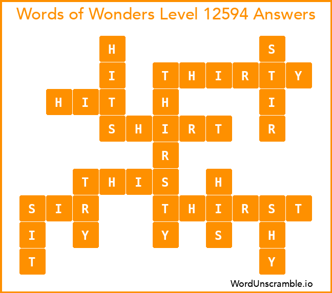 Words of Wonders Level 12594 Answers