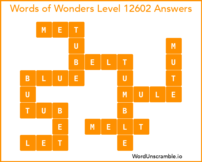 Words of Wonders Level 12602 Answers