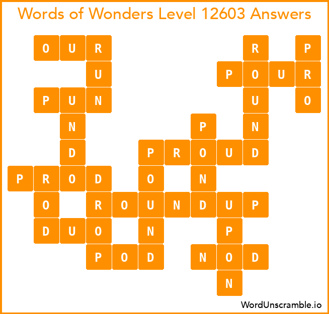 Words of Wonders Level 12603 Answers