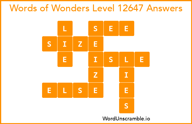 Words of Wonders Level 12647 Answers