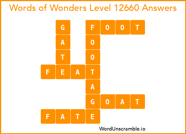 Words of Wonders Level 12660 Answers