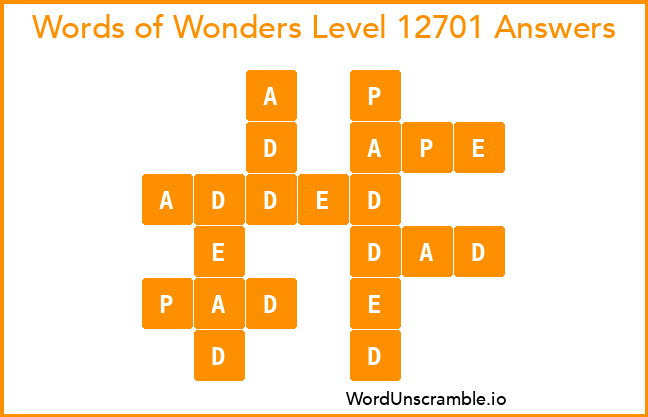 Words of Wonders Level 12701 Answers
