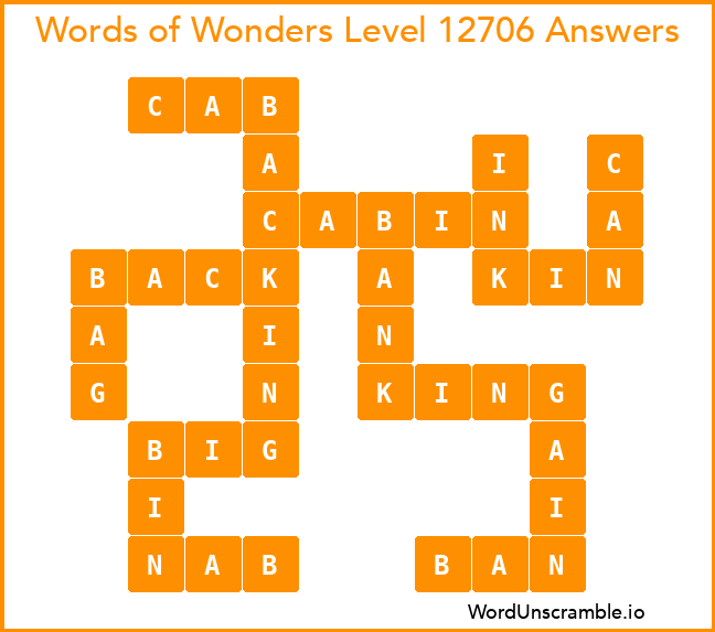 Words of Wonders Level 12706 Answers