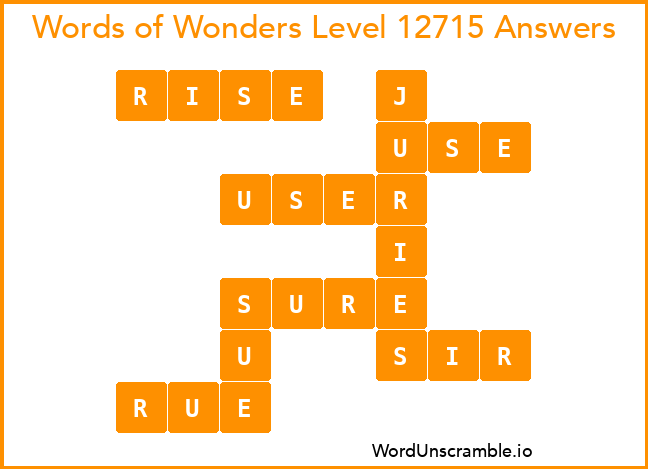 Words of Wonders Level 12715 Answers