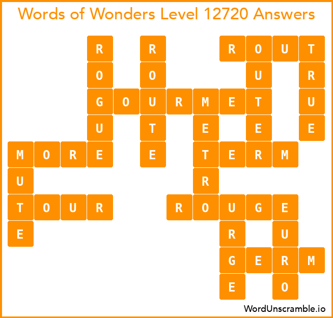 Words of Wonders Level 12720 Answers