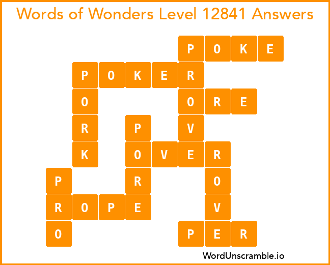 Words of Wonders Level 12841 Answers