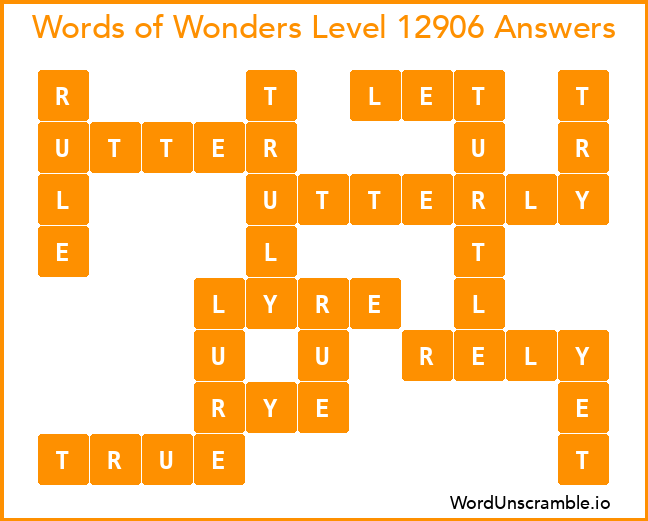 Words of Wonders Level 12906 Answers
