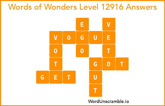 Words of Wonders Level 12916 Answers