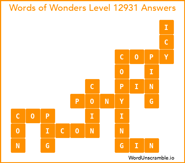 Words of Wonders Level 12931 Answers
