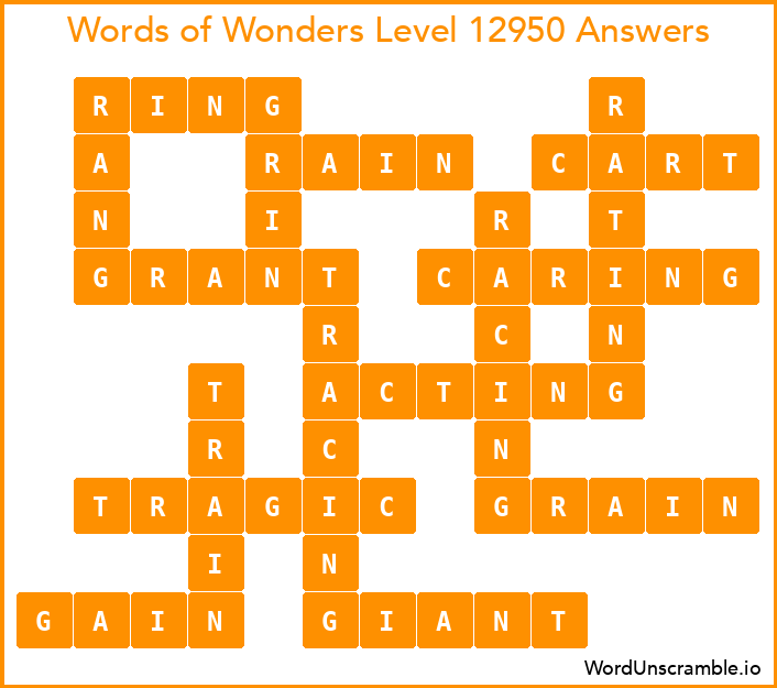 Words of Wonders Level 12950 Answers