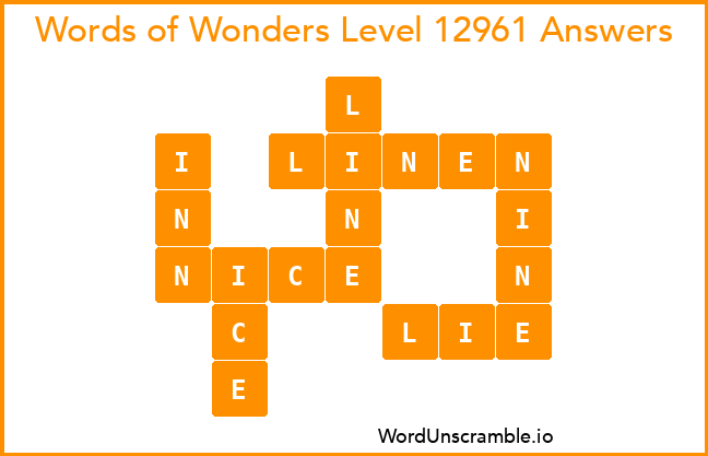 Words of Wonders Level 12961 Answers