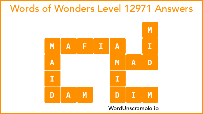 Words of Wonders Level 12971 Answers