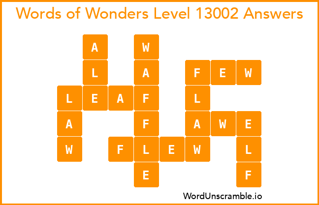 Words of Wonders Level 13002 Answers