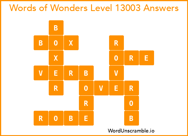 Words of Wonders Level 13003 Answers
