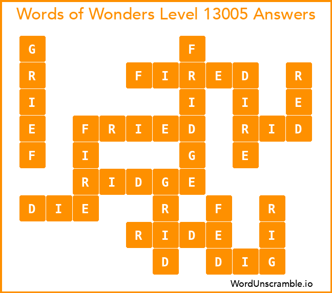 Words of Wonders Level 13005 Answers