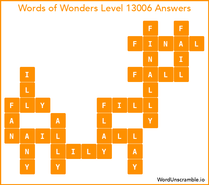 Words of Wonders Level 13006 Answers