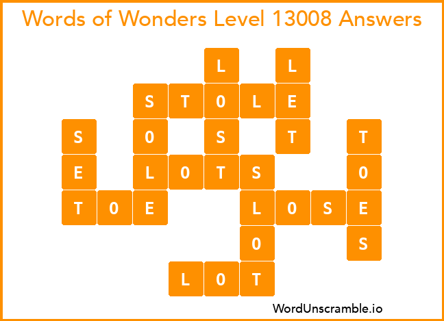Words of Wonders Level 13008 Answers