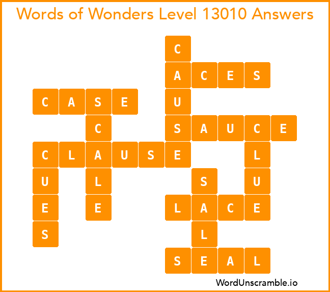 Words of Wonders Level 13010 Answers