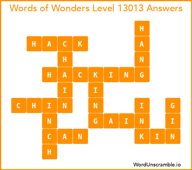 Words of Wonders Level 13013 Answers