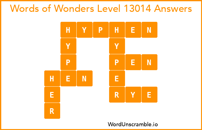 Words of Wonders Level 13014 Answers