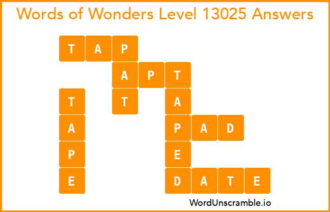 Words of Wonders Level 13025 Answers