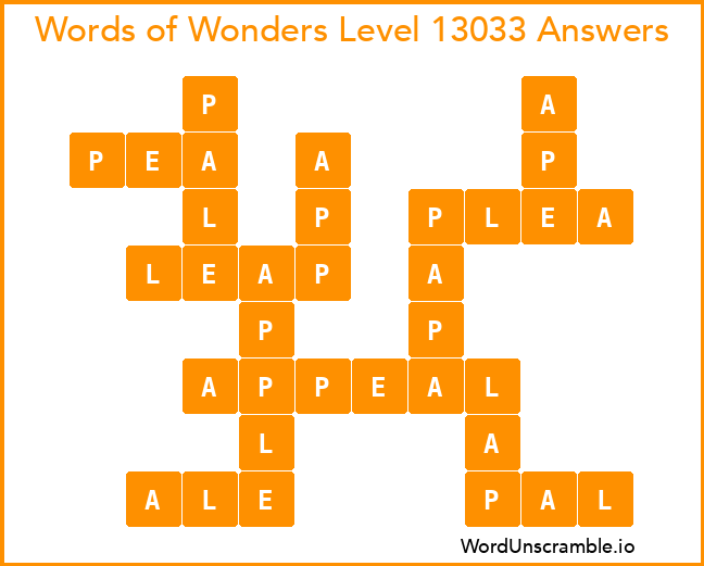 Words of Wonders Level 13033 Answers