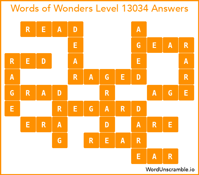Words of Wonders Level 13034 Answers