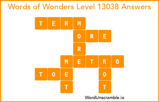 Words of Wonders Level 13038 Answers