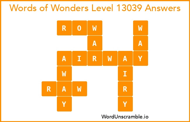Words of Wonders Level 13039 Answers