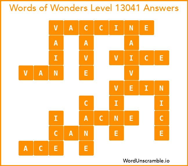 Words of Wonders Level 13041 Answers