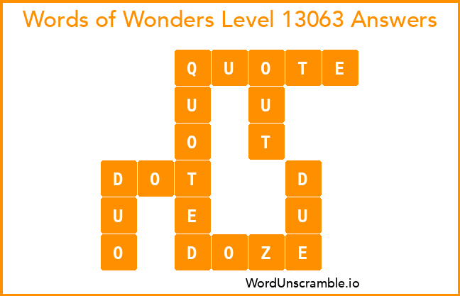 Words of Wonders Level 13063 Answers