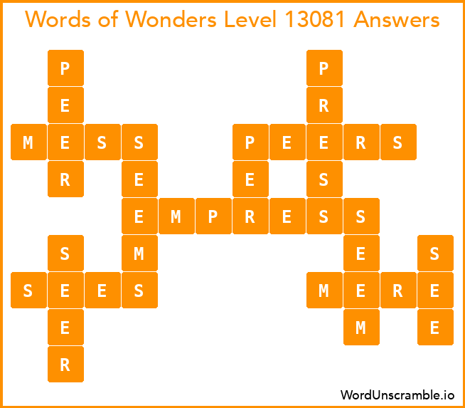 Words of Wonders Level 13081 Answers