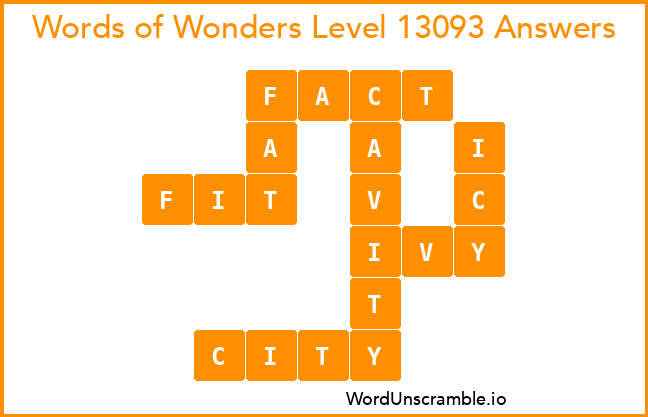 Words of Wonders Level 13093 Answers
