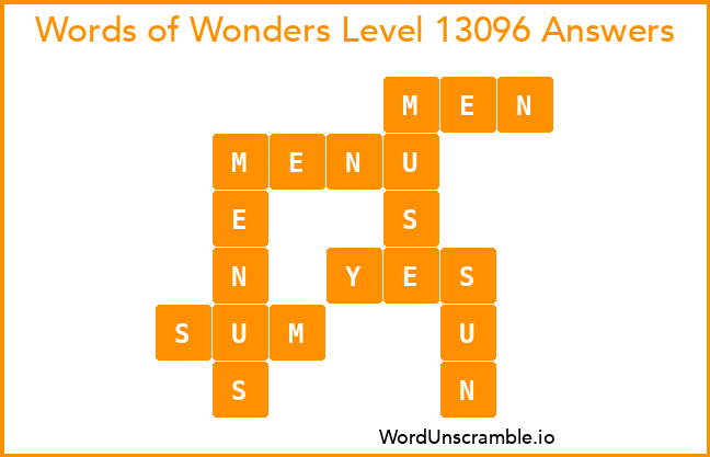 Words of Wonders Level 13096 Answers