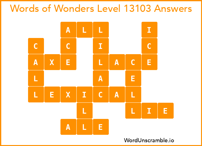 Words of Wonders Level 13103 Answers
