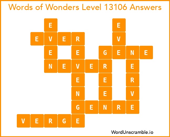 Words of Wonders Level 13106 Answers