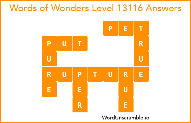 Words of Wonders Level 13116 Answers