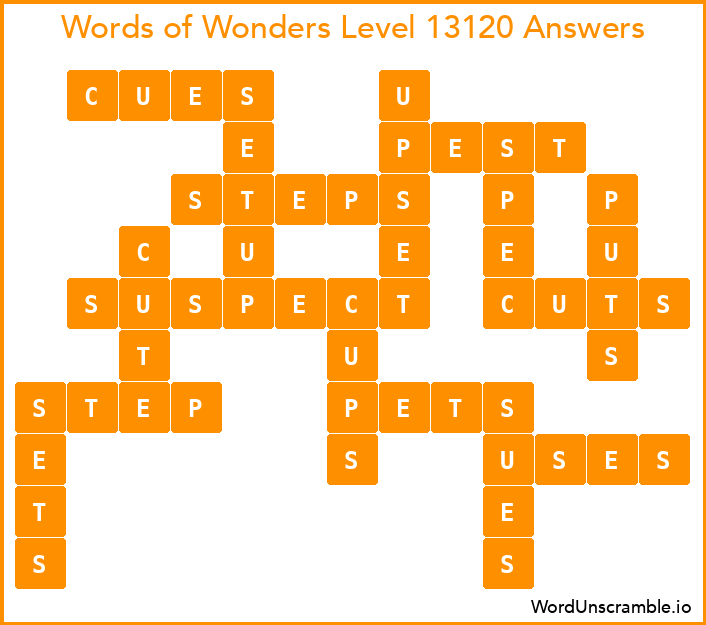 Words of Wonders Level 13120 Answers